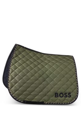 Equestrian dressage saddle pad with logo, Light Green