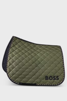Equestrian dressage saddle pad with logo, Light Green