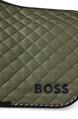 Equestrian dressage saddle pad with logo, Light Green