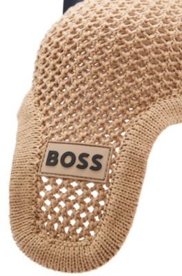 Equestrian fly veil with logo, Beige