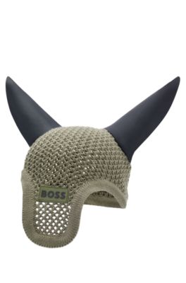 Equestrian fly veil with logo, Light Green