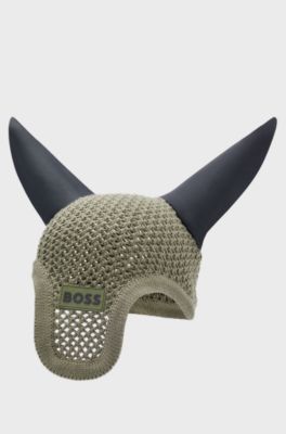 Equestrian fly veil with logo, Light Green