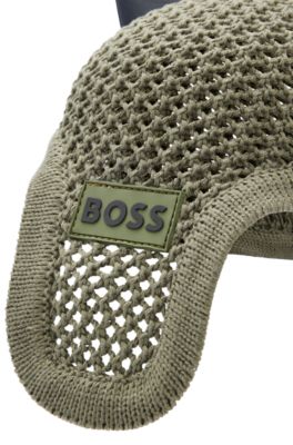 Equestrian fly veil with logo, Light Green