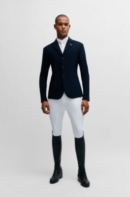 Equestrian half-sleeve shirt with shoulder inserts, White