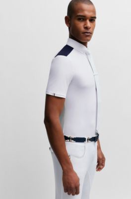 BOSS - Equestrian Half-sleeve Shirt With Shoulder Inserts