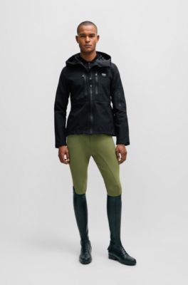 Equestrian training shirt with signature logo patch, Black