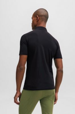 Equestrian training shirt with signature logo patch, Black