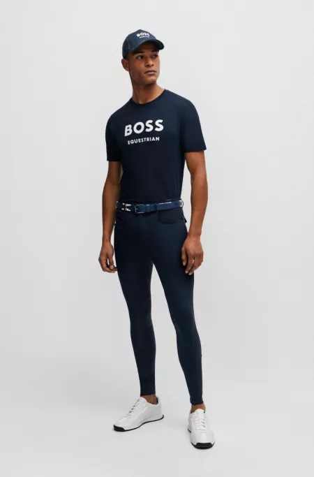 Equestrian short-sleeved stretch-cotton T-shirt with logo