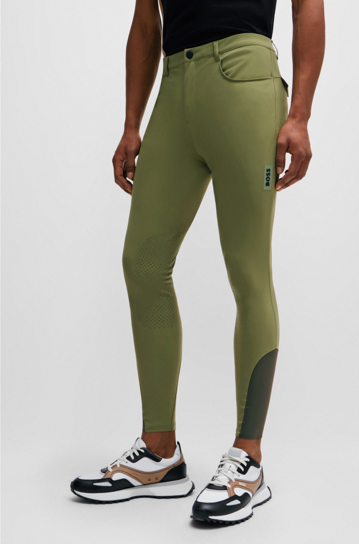 Equestrian breeches with knee grips, Light Green