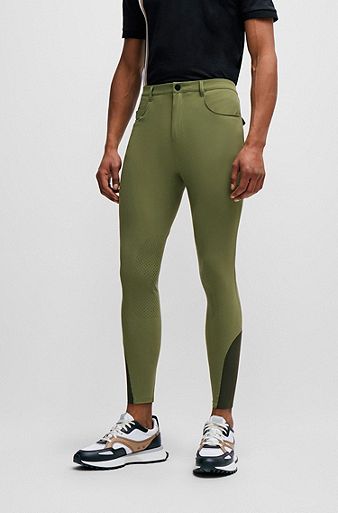 Equestrian breeches with knee grips, Light Green