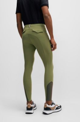 Equestrian breeches with knee grips, Light Green