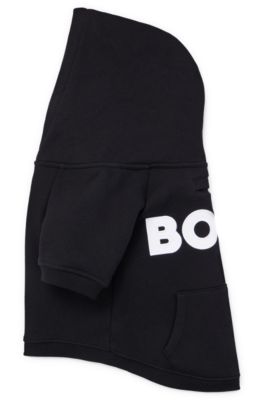 Hoodie voor honden in een katoenmix met contrasterend logo, Zwart