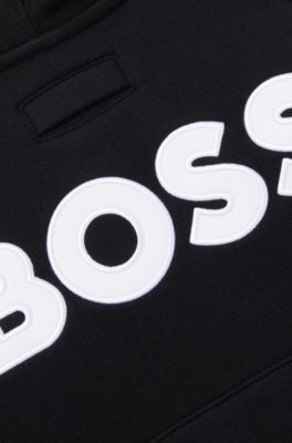 Dog hoodie in a cotton blend with contrast logo, Black