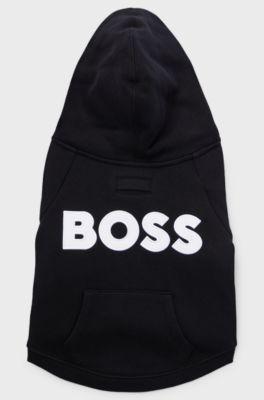 Dog hoodie in a cotton blend with contrast logo, Black