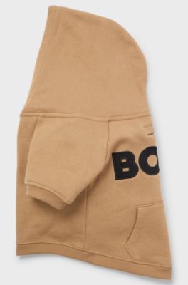 Dog hoodie in a cotton blend with contrast logo, Beige