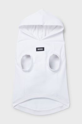 Hunde-Hoodie aus Baumwolle mit Palmen-Print, Wei&szlig;