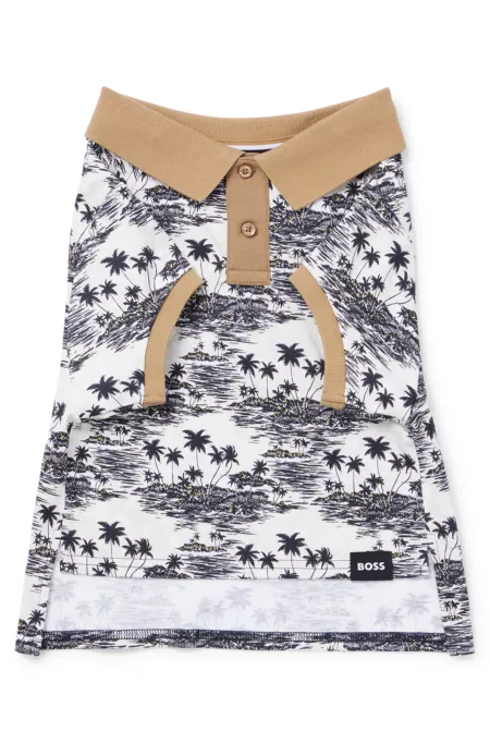 Polo en coton à imprimé palmier pour chien