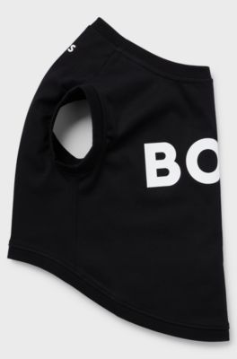 T-shirt per cane in cotone mercerizzato con logo a contrasto, Nero