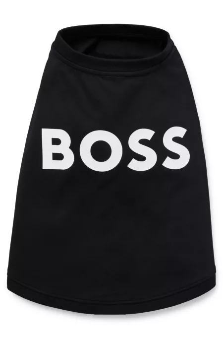 T-shirt pour chien en coton mercerisé avec logo contrastant