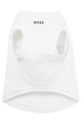 ドッグTシャツ シルケットコットン コントラストロゴ, ホワイト