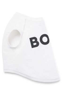 ドッグTシャツ シルケットコットン コントラストロゴ, ホワイト