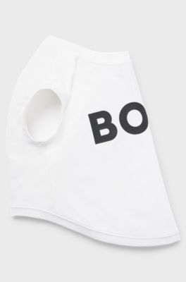 T-shirt per cane in cotone mercerizzato con logo a contrasto, Bianco