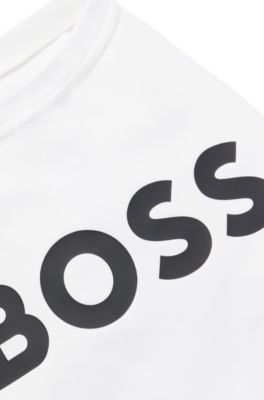 ドッグTシャツ シルケットコットン コントラストロゴ, ホワイト