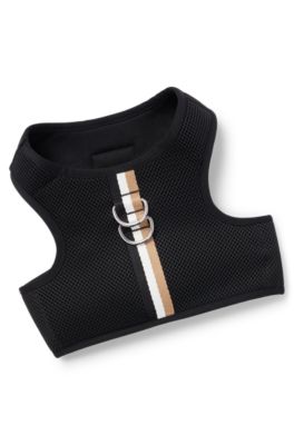 Verstellbares Hunde-Geschirr mit Signature-Streifen, Schwarz