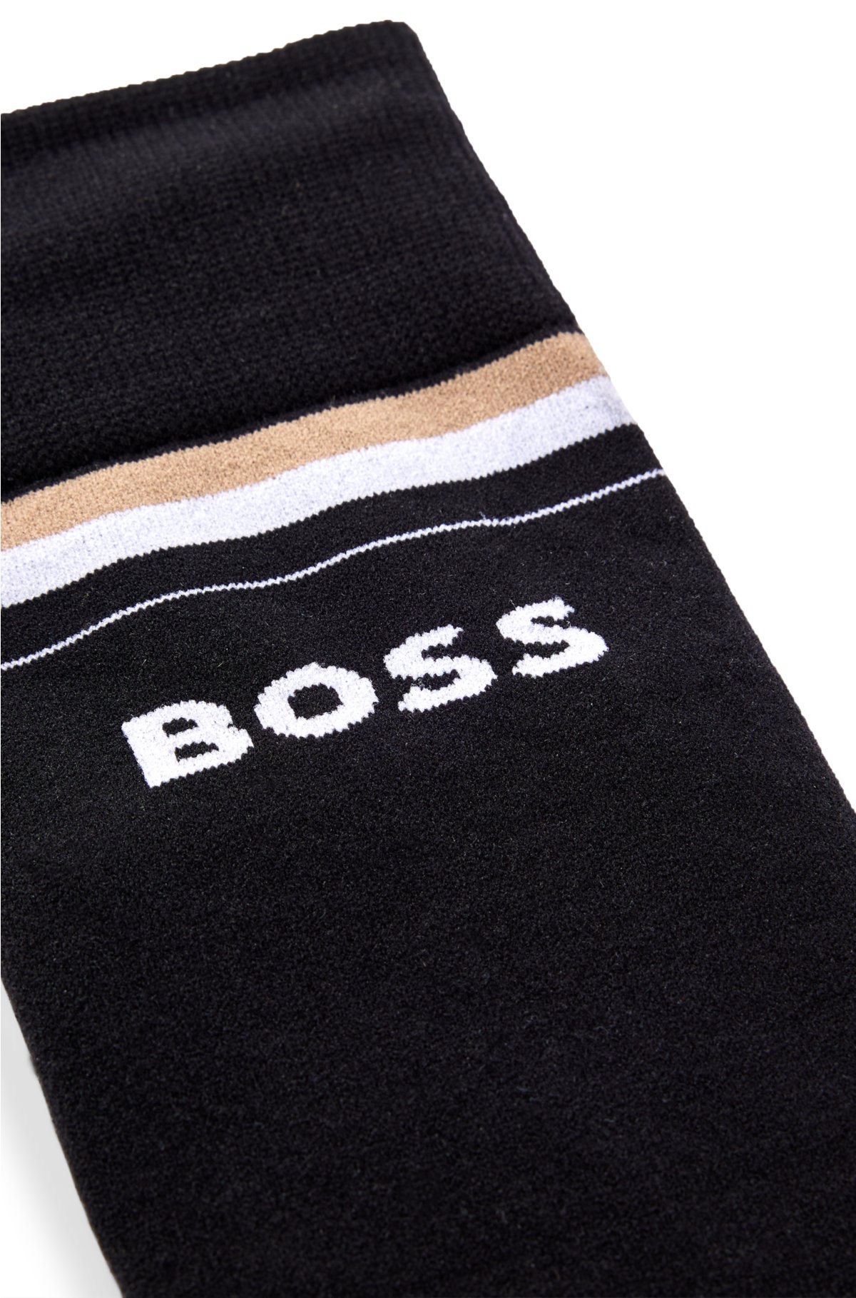 Equestrian riding socks with logo in cotton blend, Black