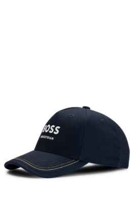 Casquette d&rsquo;&eacute;quitation &agrave; logo, Bleu fonc&eacute;
