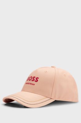 Kasket til hestesport med logo, Lys orange