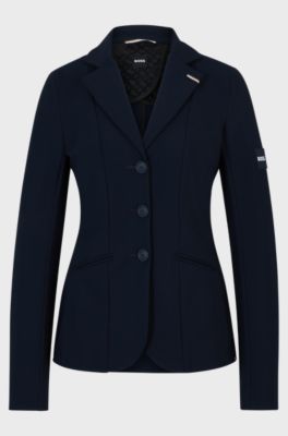 Equestrian show jacket with logo patch, Dark Blue