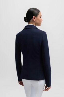 Veste de spectacle d&rsquo;&eacute;quitation avec patch logo, Bleu fonc&eacute;