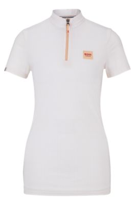Equestrian half-sleeve training shirt in peach, Light Orange