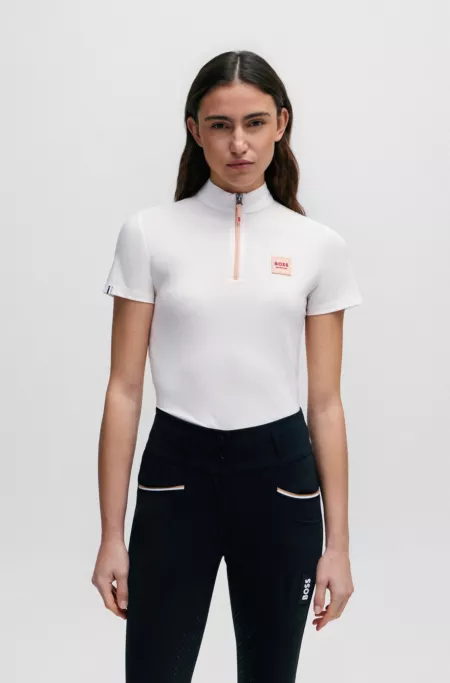 Equestrian half-sleeve training shirt in peach
