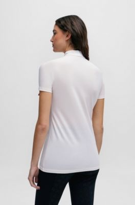 Equestrian half-sleeve training shirt in peach, Light Orange