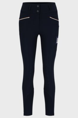 Equestrian full-grip breeches with phone pocket, Dark Blue
