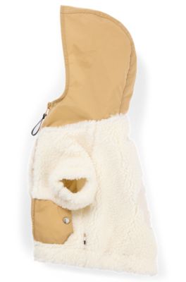 Dog fleece jacket with Double B monogram, Beige