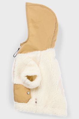 Dog fleece jacket with Double B monogram, Beige