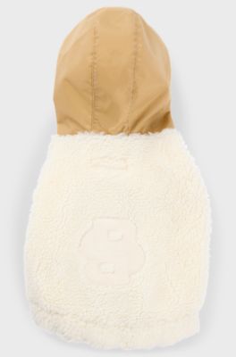 Dog fleece jacket with Double B monogram, Beige