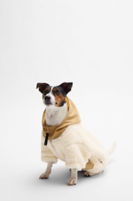 Dog fleece jacket with Double B monogram, Beige