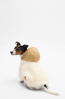 Dog fleece jacket with Double B monogram, Beige