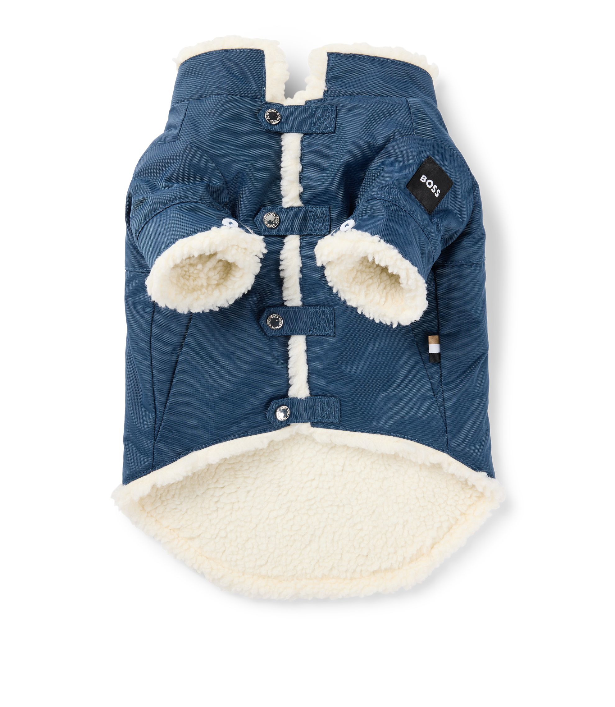 Hunde-Parka mit kontrastfarbenem Logo