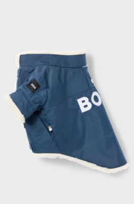Parka per cani con logo a contrasto, Blu scuro