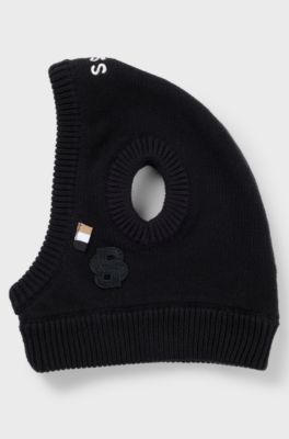 Knitted dog hat with Double B monogram, Black