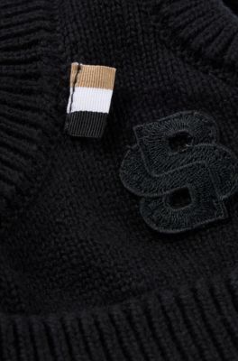 Knitted dog hat with Double B monogram, Black