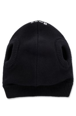 Knitted dog hat with Double B monogram, Black