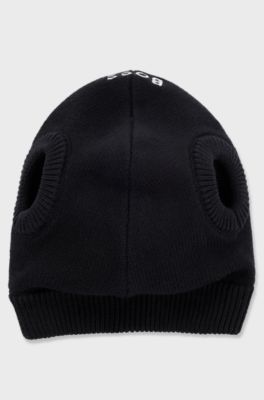 Knitted dog hat with Double B monogram, Black