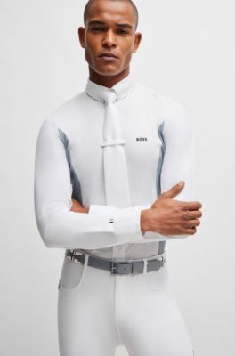 Ceinture de polo &agrave; motif brod&eacute;, Gris