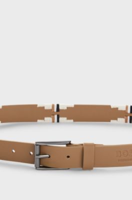 Poloriem met geborduurd dessin voor de ruitersport, Beige